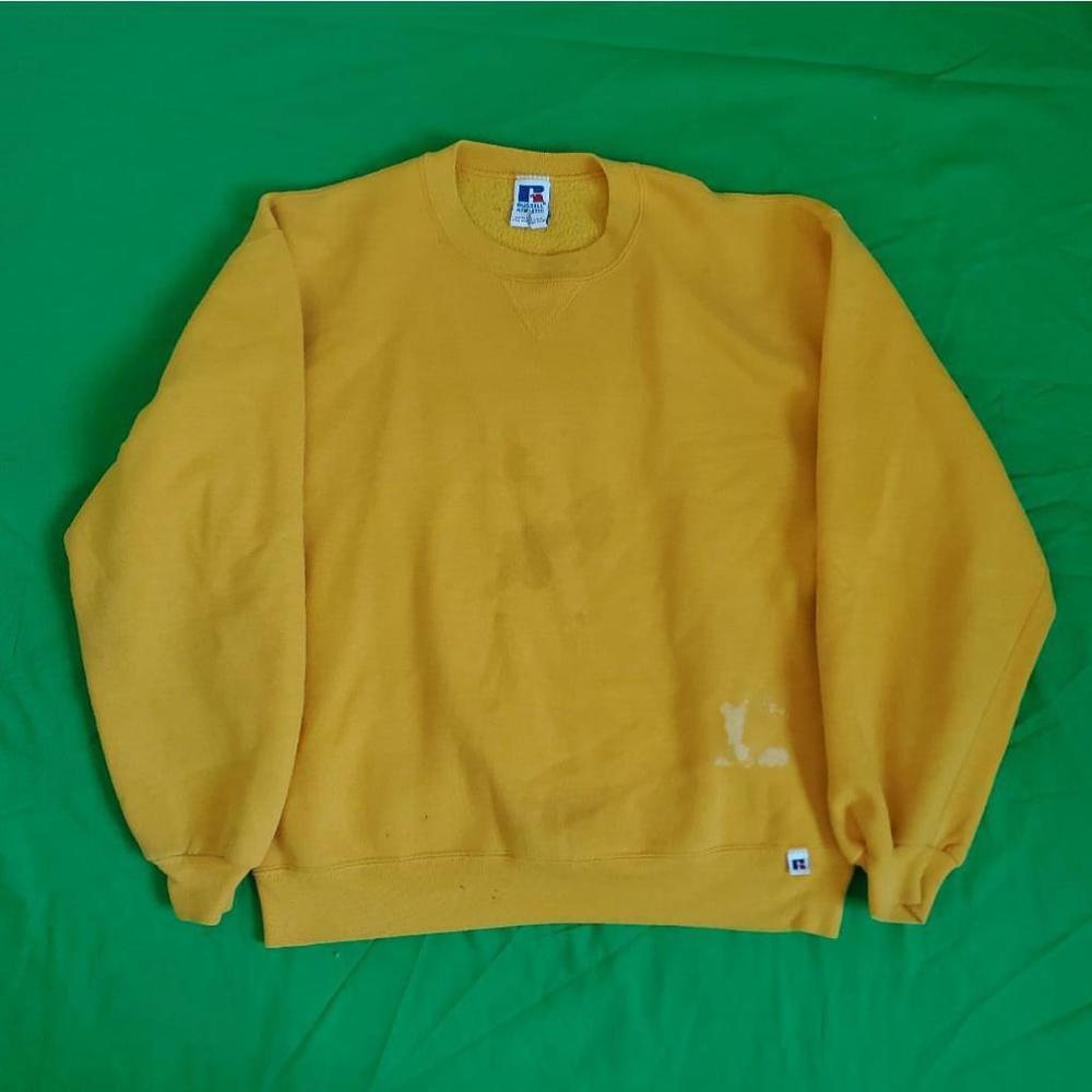 Yellow Russell Athletic Sweatshirt - Large
